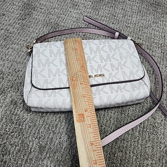 Michael Kors Jet Set Convertible Crossbody Bag Vanilla Pink Women's Gold Accent - Picture 3 of 9
